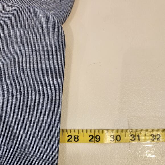 Talbots Womens Blue Tailored Sharkskin Blazer Bootcut Pants Suit Size 12/14 - Picture 6 of 16